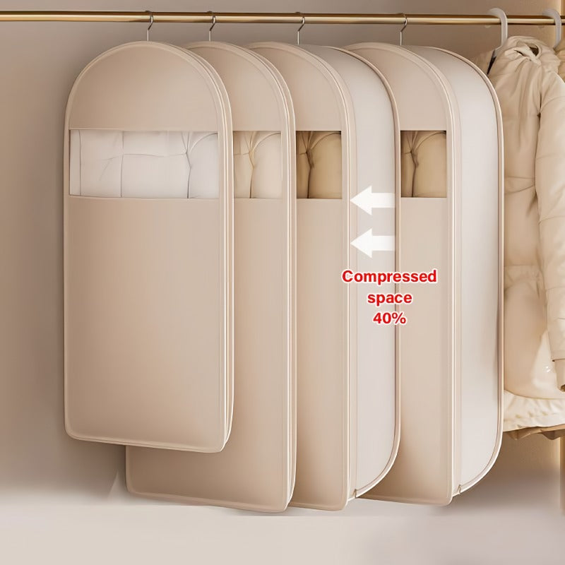 Kalsten | Space saving hanging garment bag with self-compressing zipper