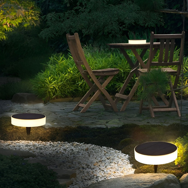 Waterproof LED Outdoor Ground Lawn Deck Recessed Solar Disk Lights Landscape Lighting | Kalsten