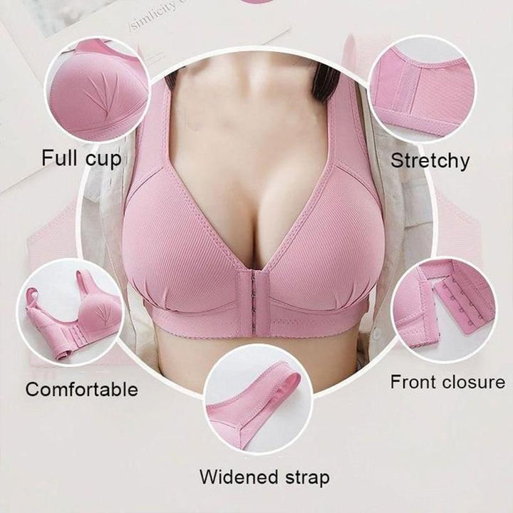 Kalsten | Plus Size Front Closure Elastic Push Up Comfort Bra
