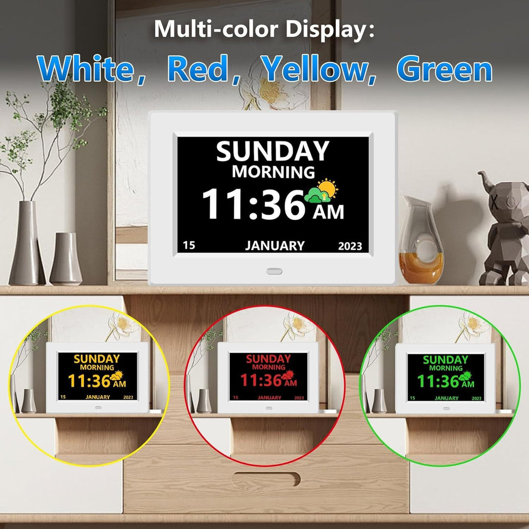 Kalsten | 11.5-Inch Digital Calendar Day Clock with 19 Reminders – Claryon