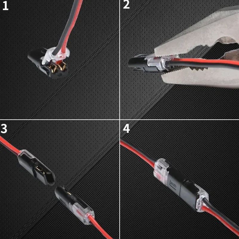 Double wire connector with locking buckle | Kalsten