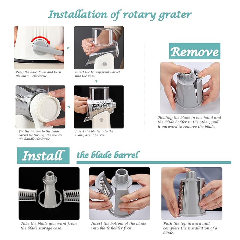 5-in-1 Rotating Cheese Slicer and Grater | Kalsten