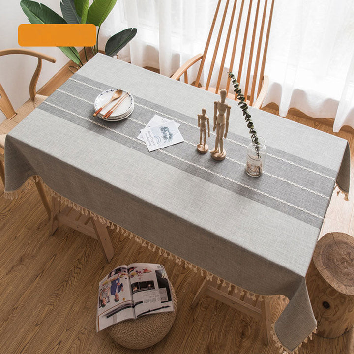 Kalsten | Waterproof Oil-resistant Rectangular Tablecloth Cotton Linen Wrinkle-resistant Tablecloth for Kitchen Dining Room Buffet Party