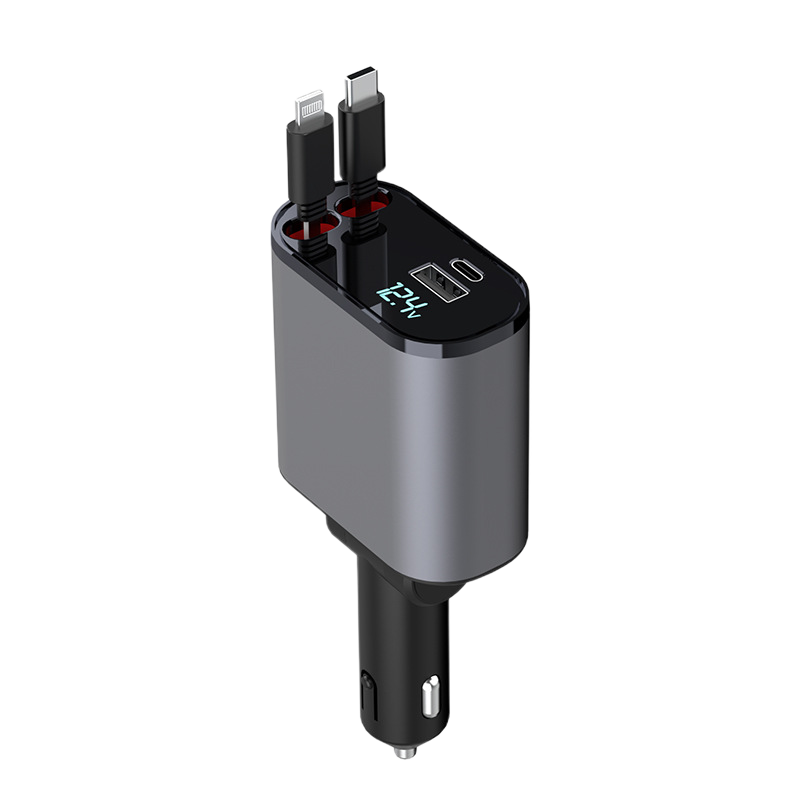 4-in-1 Car Charger with Retractable Cable | Kalsten