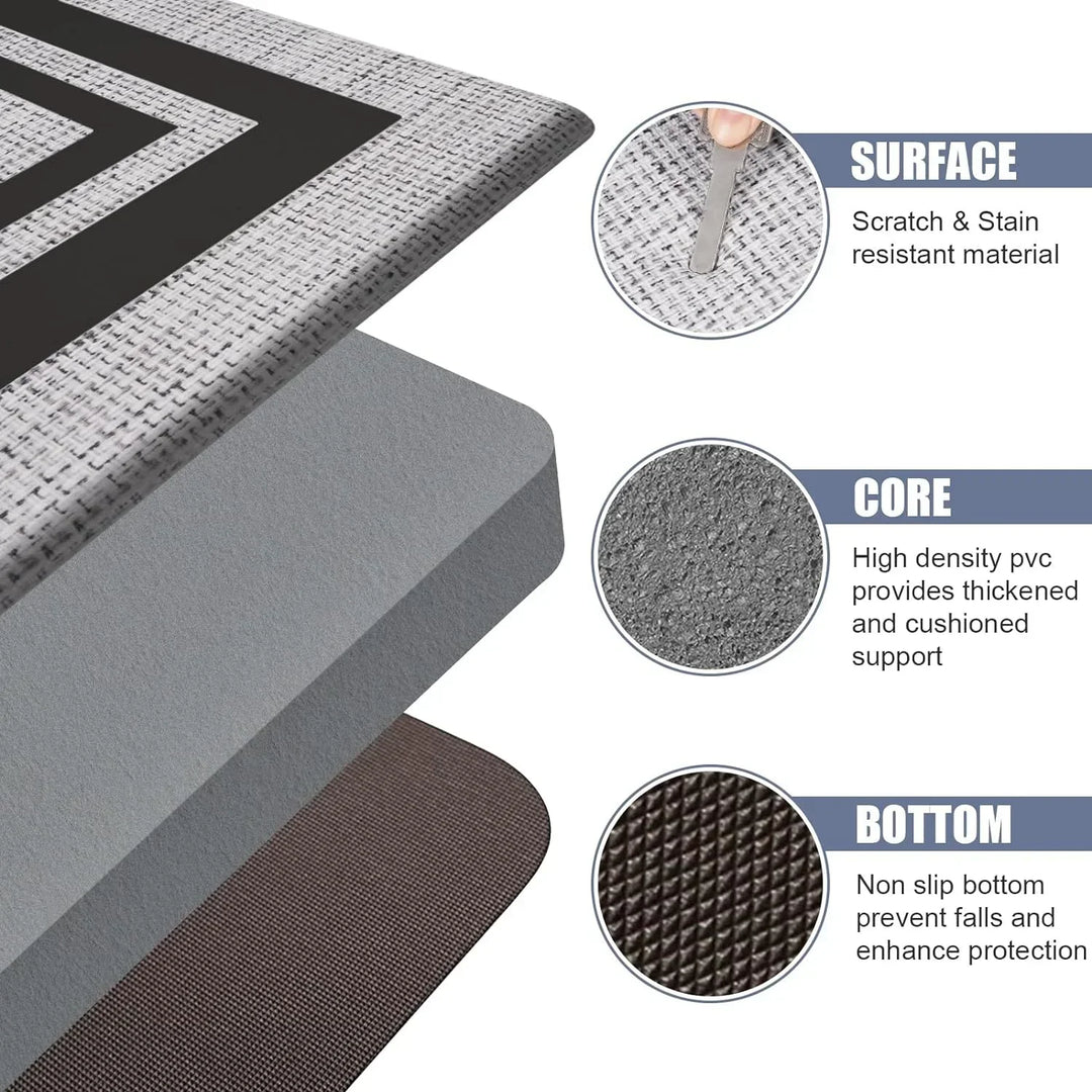 SafeStyle Non-Slip Mat for Home – Modern Design & Washable Faux Leather | Kalsten