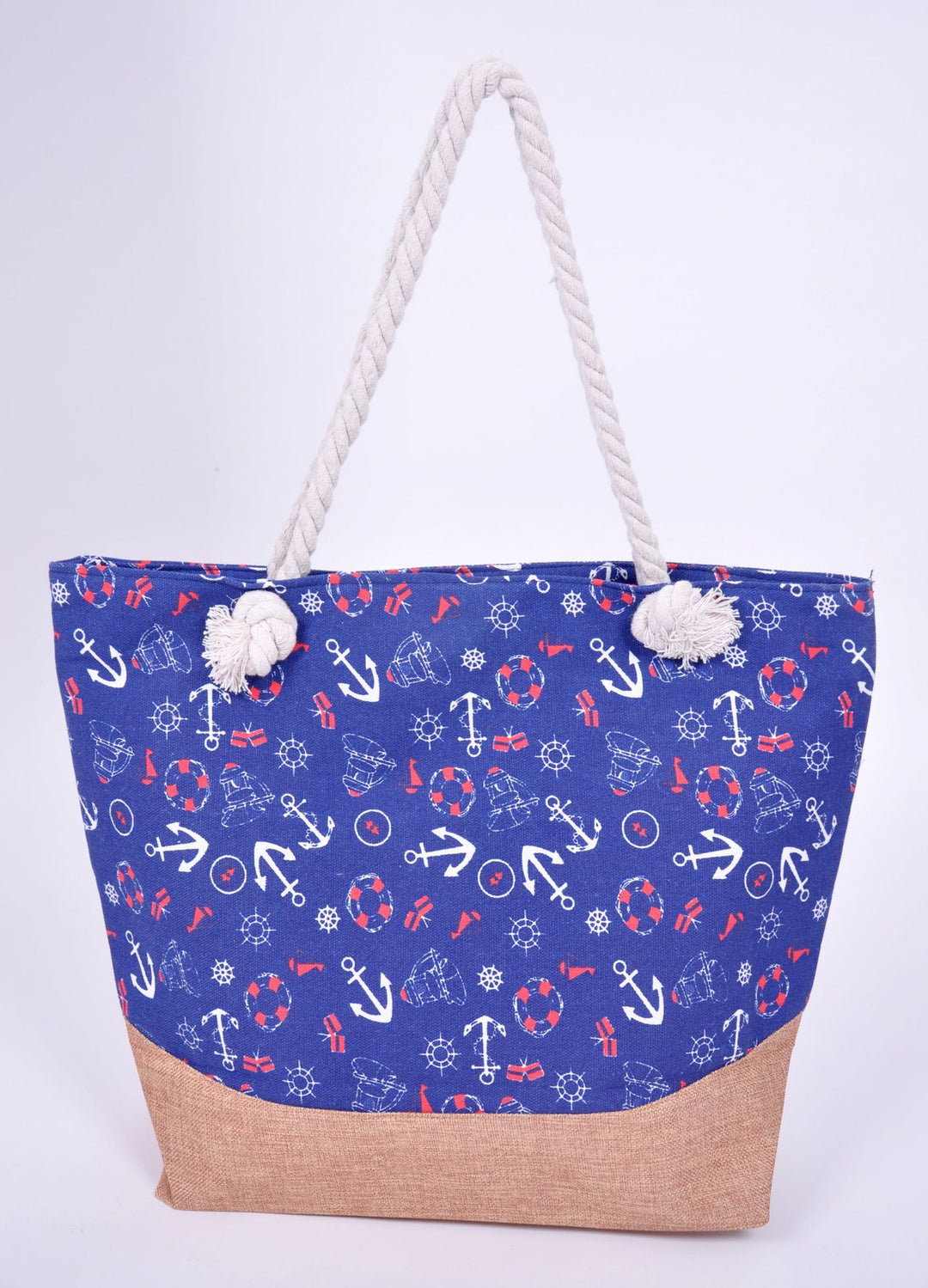 Spacious beach bag with maritime anchor design Kalsten