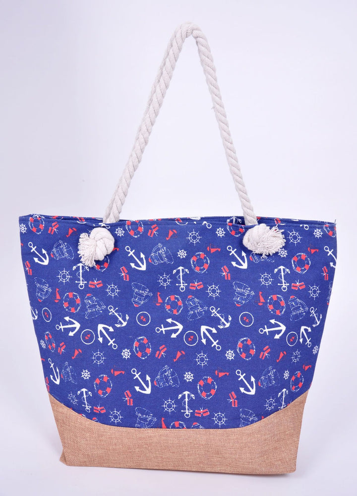 Spacious beach bag with maritime anchor design Kalsten