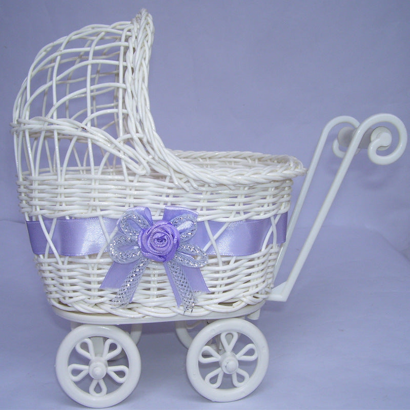 Decorative Wicker Doll Pram Kalsten