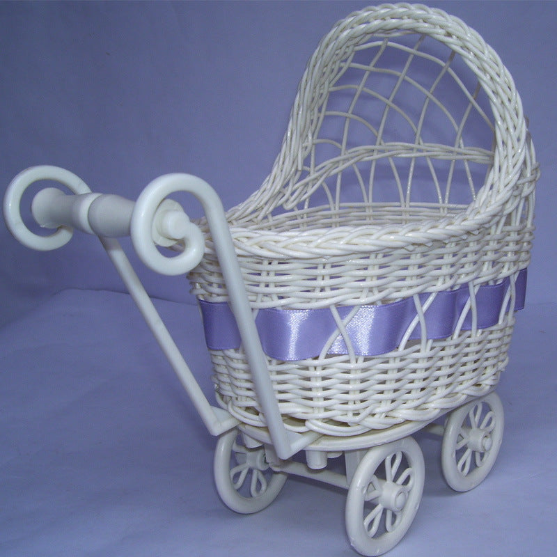 Vintage Woven Doll Pram Basket Kalsten