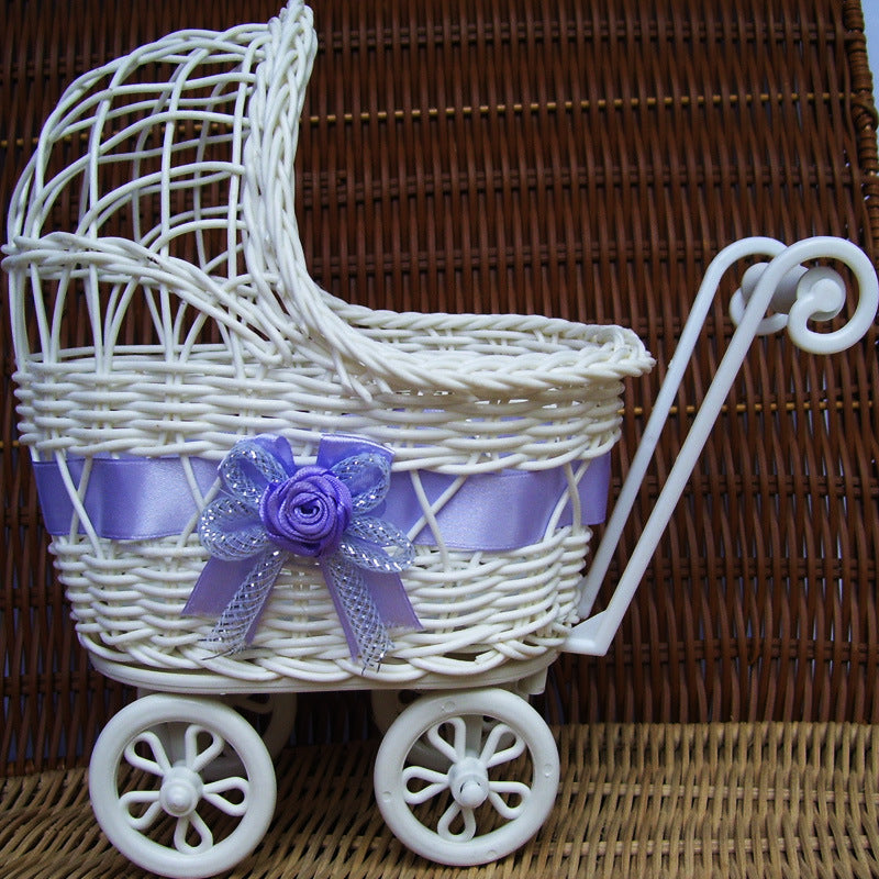 Vintage Woven Doll Pram Basket Kalsten