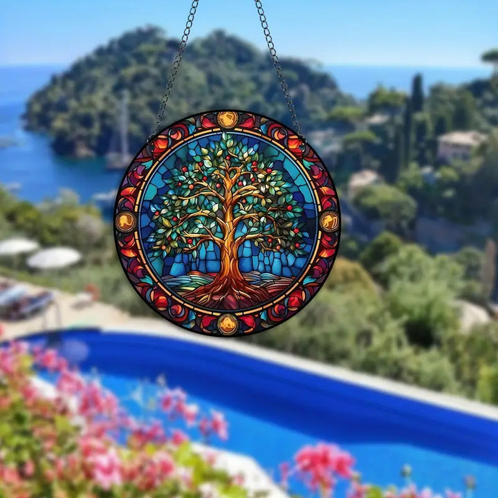 Stained Glass Hanging Wall Art Panel Noxord