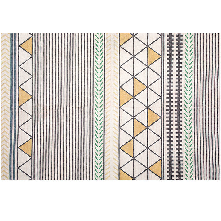 Flat-woven rectangular rug for living and entrance areas with quatrefoil pattern Kalsten