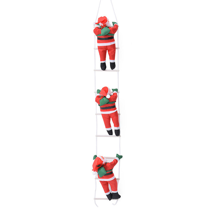 Decorative Santa Claus figures in climbing style
