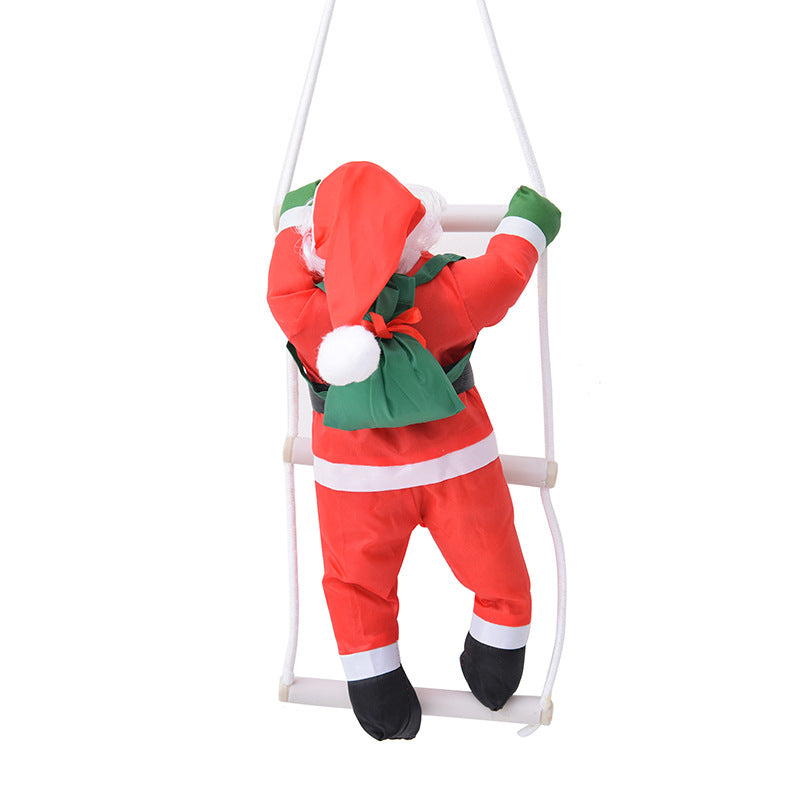 Decorative Santa Claus figures in ladder set