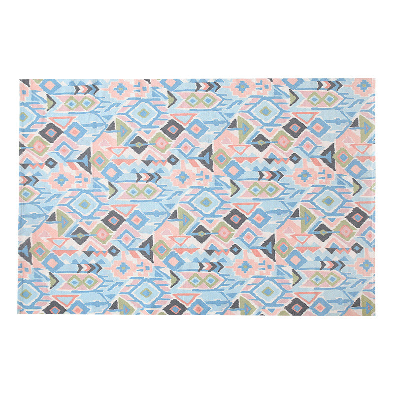 Flat-woven living room rug with fine ethnic diamond pattern and low pile Kalsten