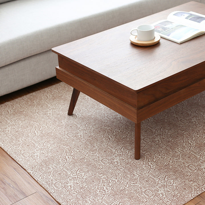 Flat-woven living room rug with fine ethnic diamond pattern and low pile Kalsten