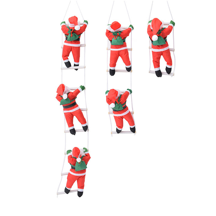 Decorative Santa Claus figures in ladder set