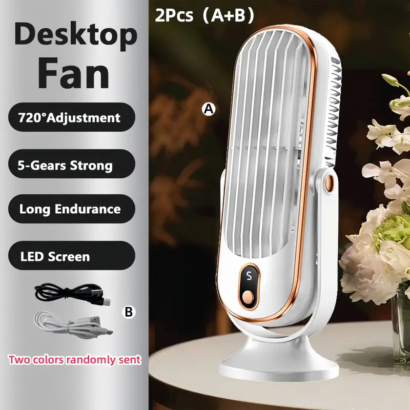 Portable Mini Air Conditioner with USB Charging – 5 Speeds & 720° Rotation | Kalsten