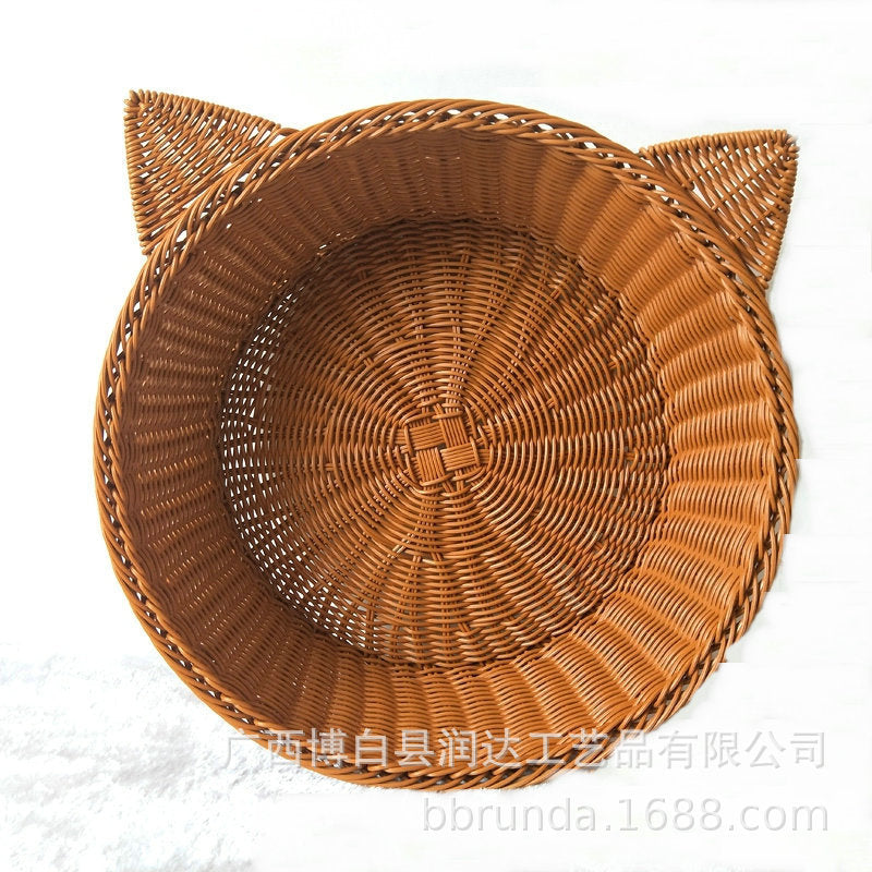 Cat Ear Woven Storage Basket Kalsten