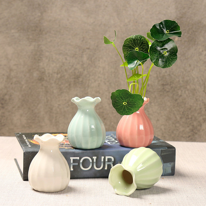 Elegant Curved Ceramic Flower Vase Kalsten