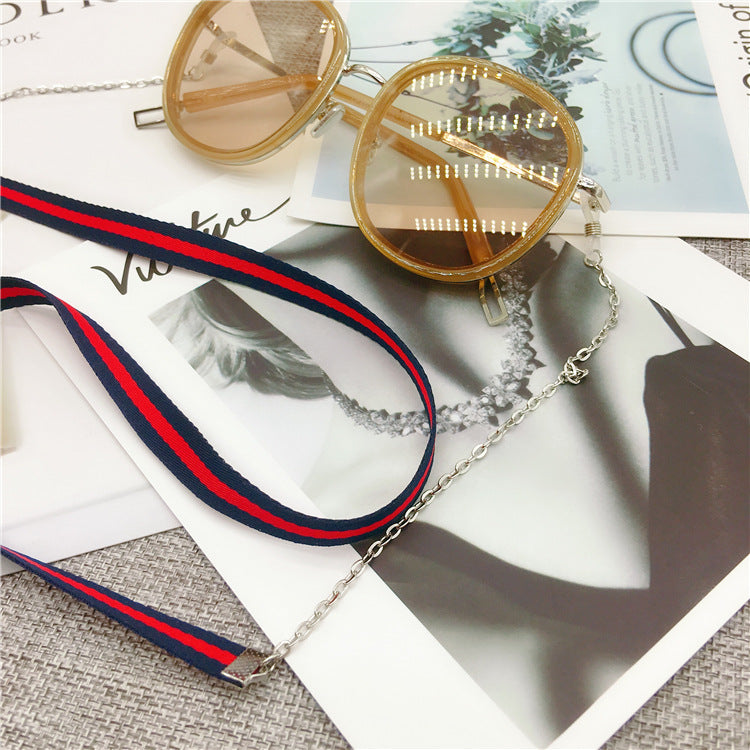 Stylish Eyewear Chain with Dual Color Stripes Kalsten