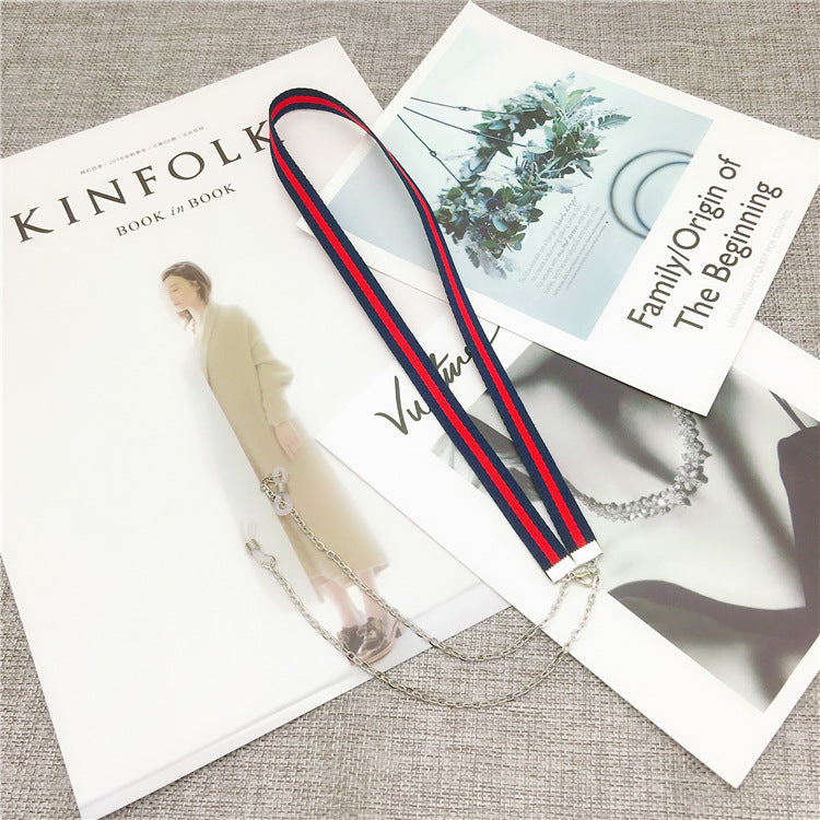 Stylish Eyewear Chain with Dual Color Stripes Kalsten