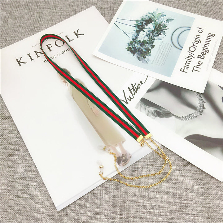 Stylish Eyewear Chain with Dual Color Stripes Kalsten