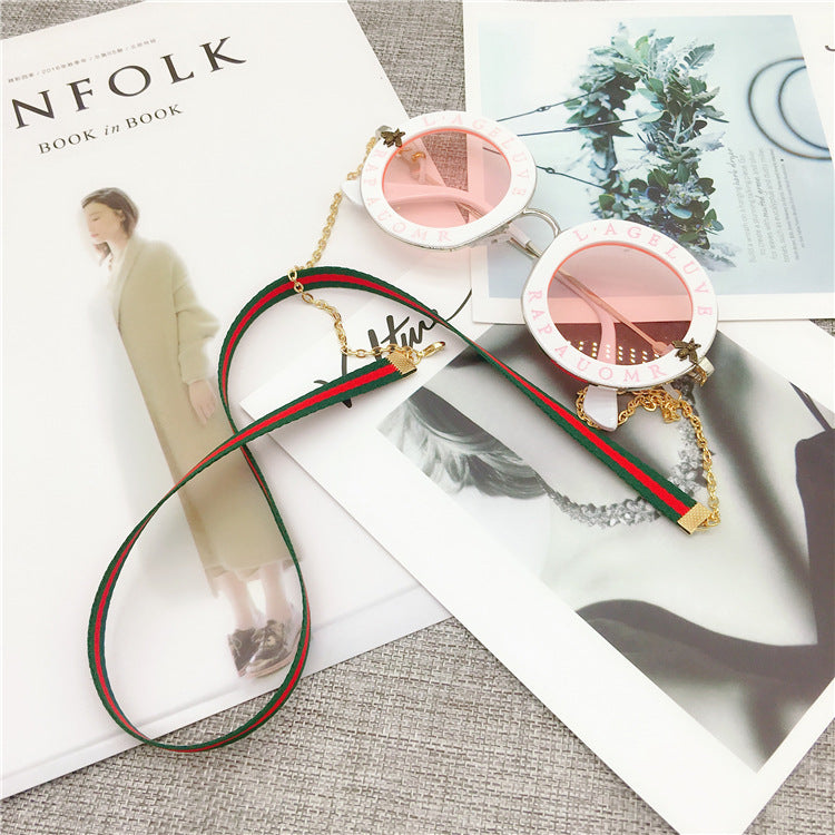 Stylish Eyewear Chain with Dual Color Stripes Kalsten