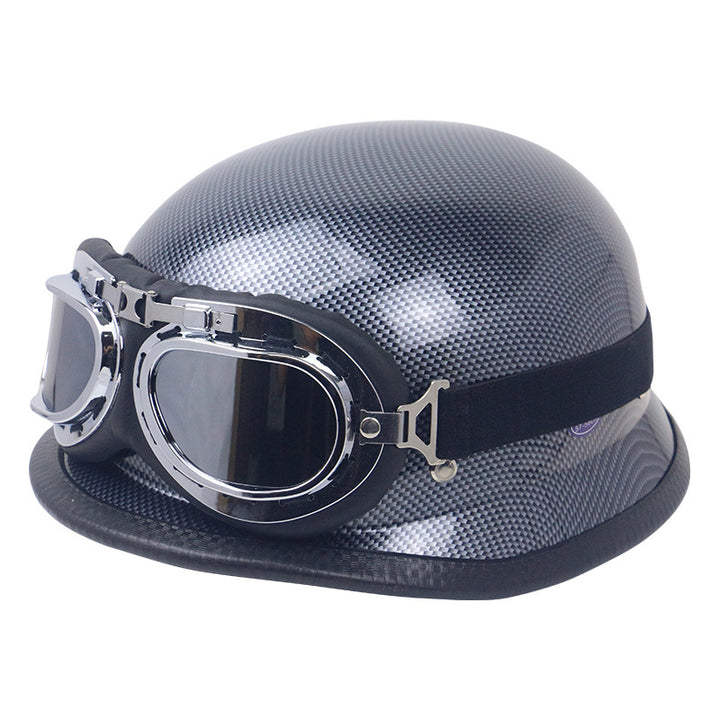 Retro Motorcycle Helmet with Goggles Kalsten
