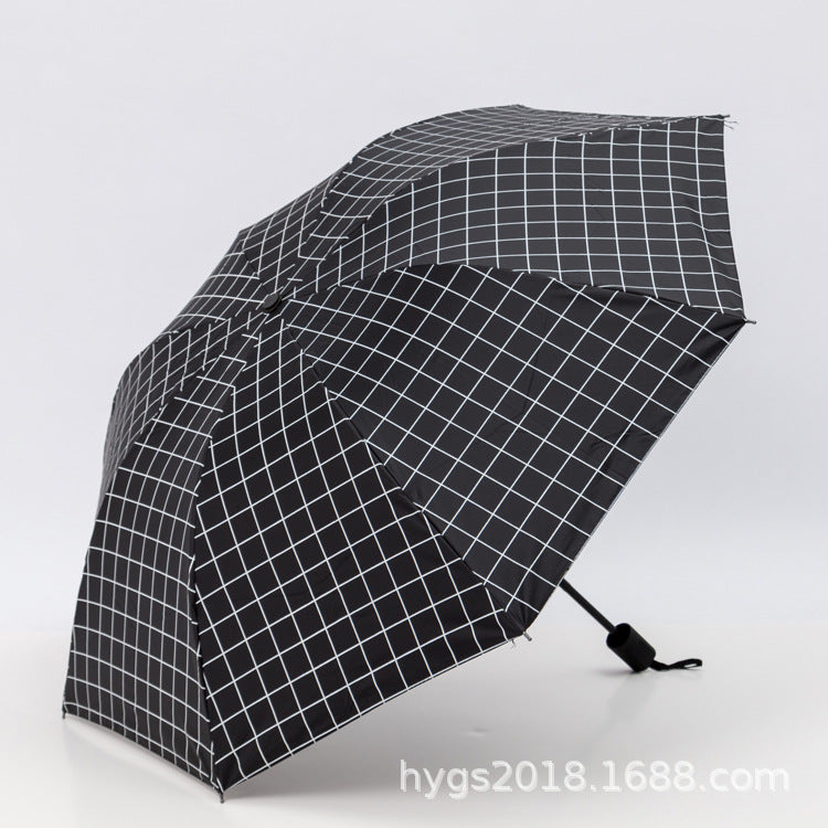 Women Black-white checkered pattern umbrella Kalsten