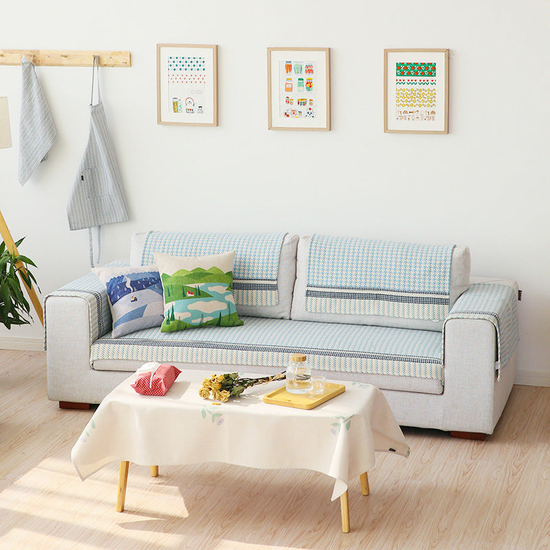 Sofa cushion set for 3-seater with non-slip underside and decorative stitching Kalsten