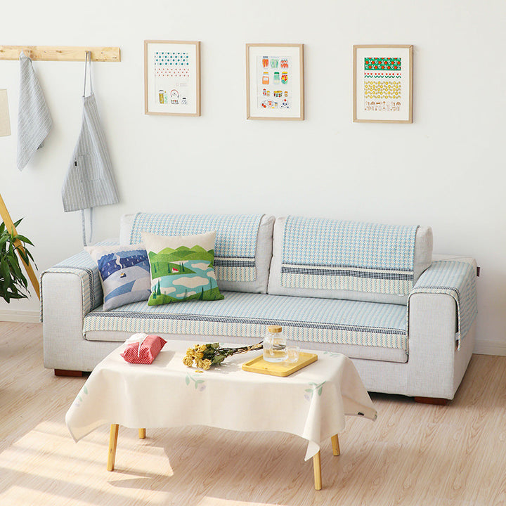 Sofa cushion set for 3-seater with non-slip underside and decorative stitching Kalsten