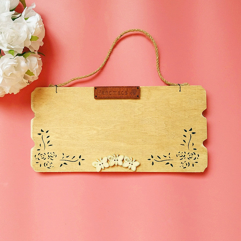 Decorative Wooden Wall Hanger with Floral Elements