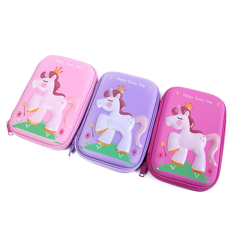 Whimsical Unicorn-Themed Zippered Pencil Case