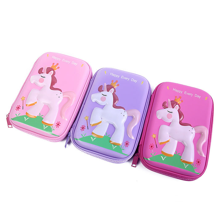 Whimsical Unicorn-Themed Zippered Pencil Case