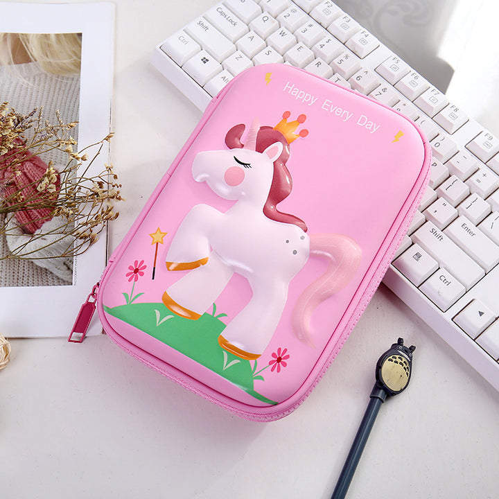 Whimsical Unicorn-Themed Zippered Pencil Case