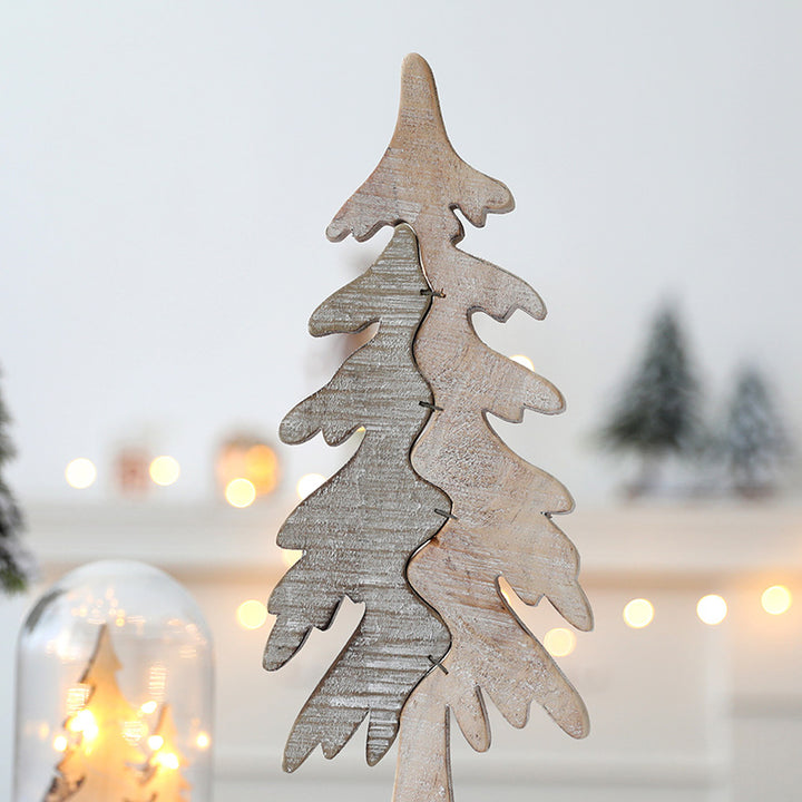 Wooden Decorative Christmas Tree Figurines