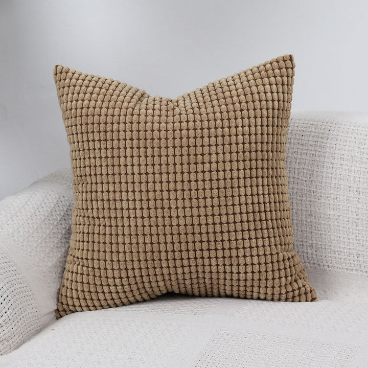 Textured Waffle-Weave Cotton Lumbar and Square Pillow Covers Set