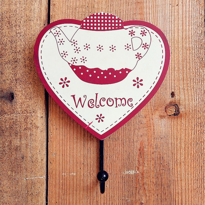 Heart-Shaped Tea-Themed Wall Hooks