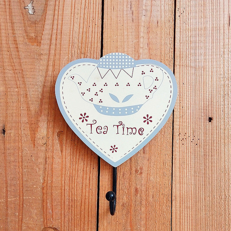 Heart-Shaped Tea-Themed Wall Hooks