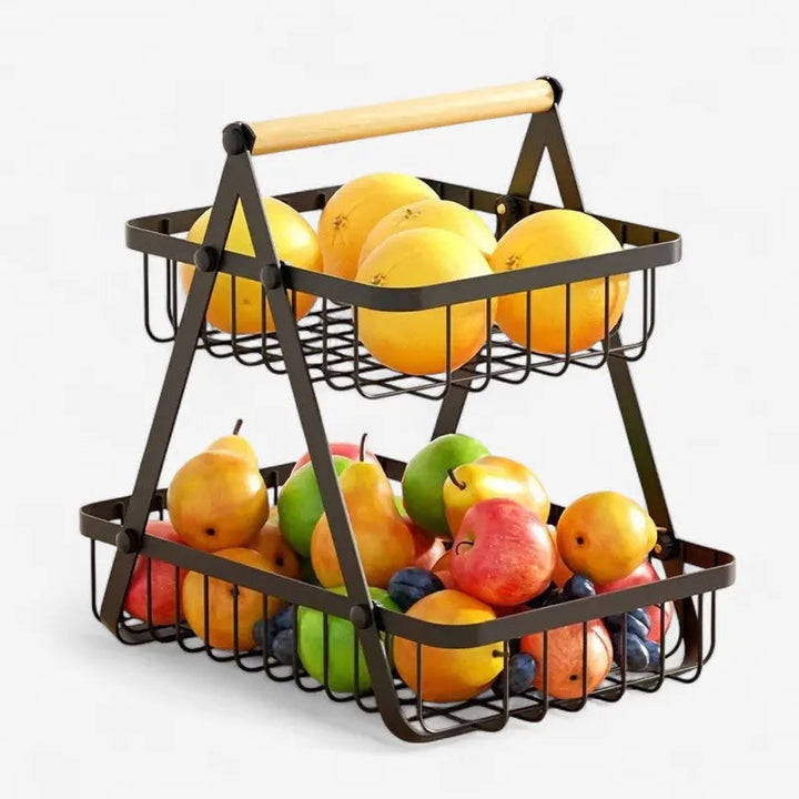 Storage basket with carrying handle & bead decoration | Kalsten