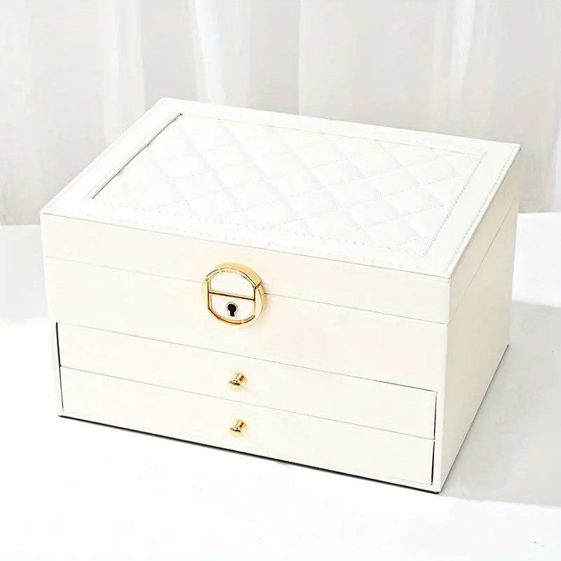 Lockable Multi-Layer Leather Jewelry Box Noxord