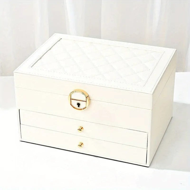 Lockable Multi-Layer Leather Jewelry Box Noxord