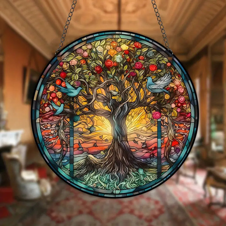Stained Glass Hanging Wall Art Panel Noxord