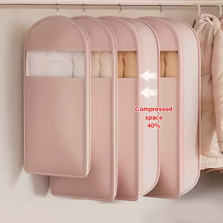 Kalsten | Space saving hanging garment bag with self-compressing zipper