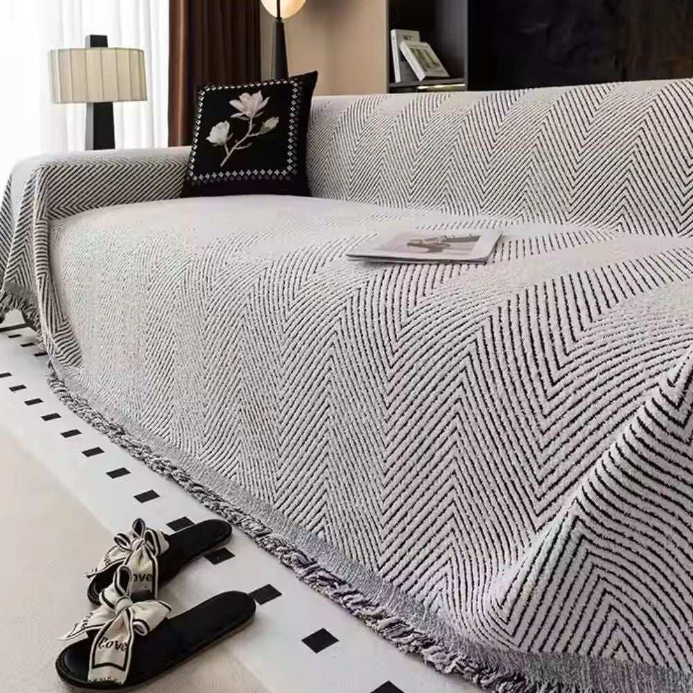 Striped Herringbone Sofa Cover