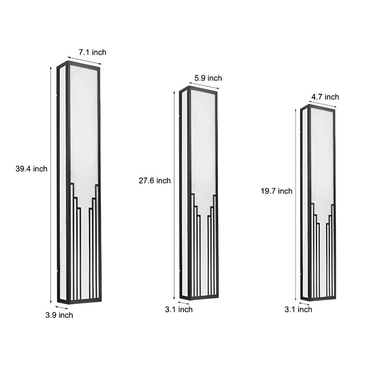 Strip Rectangular Resin Waterproof LED Black Modern Outdoor Wall Light | Kalsten
