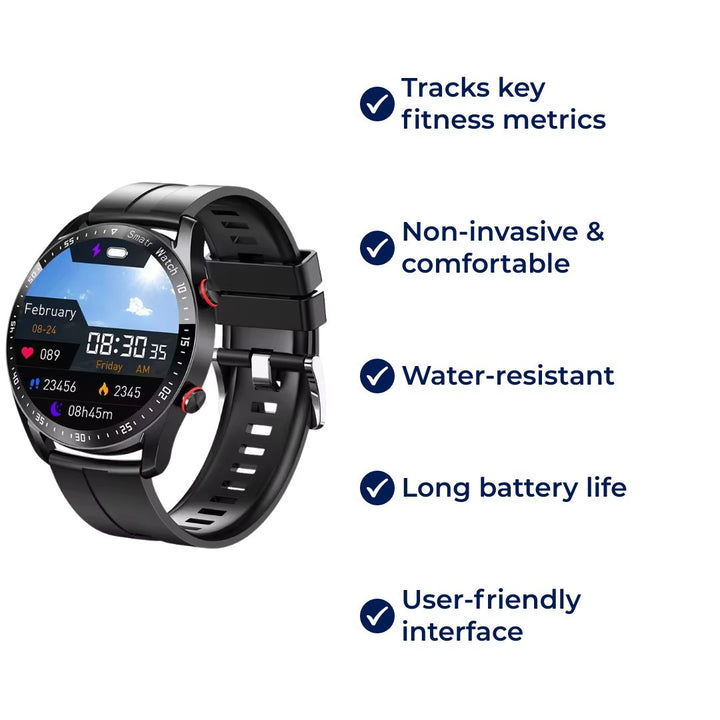 FitTrack | Non-Invasive Fitness Smart Watch - Tracks Physical Activity - Heart Rate - Sleep - Workout - GPS Notifications - Water Resistant Kalsten