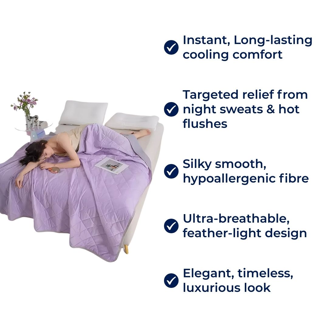 SilkCool | Cooling Blanket – Instant Cooling Comfort – Silky Hypoallergenic Fibre – Prevents Overheating – Relief for Night Sweats Sensitive Skin Noxord