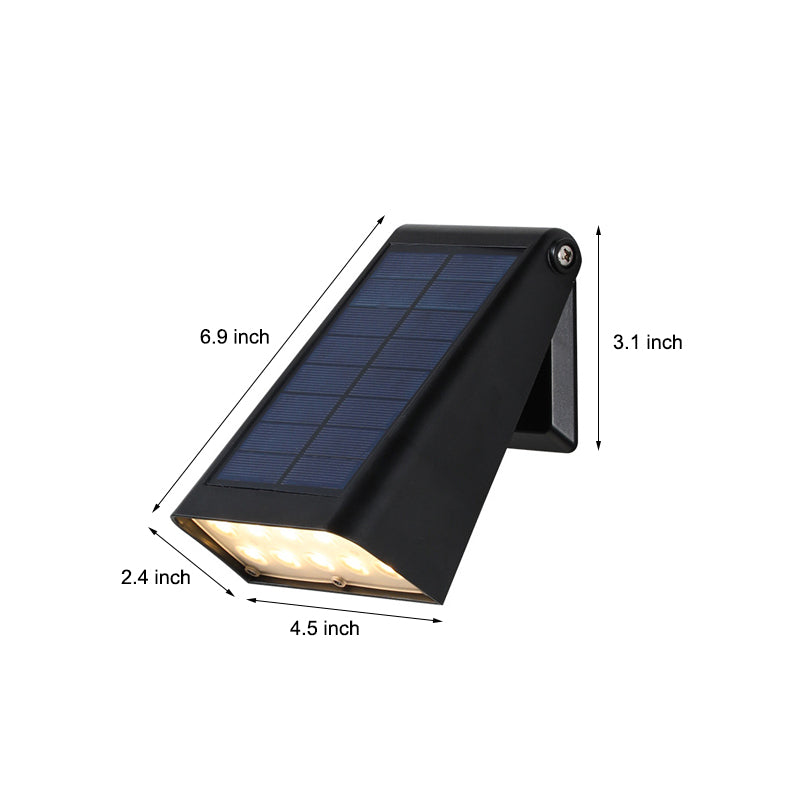 90 Adjustable Intelligent LED Waterproof Black Modern Solar Wall Lights | Kalsten